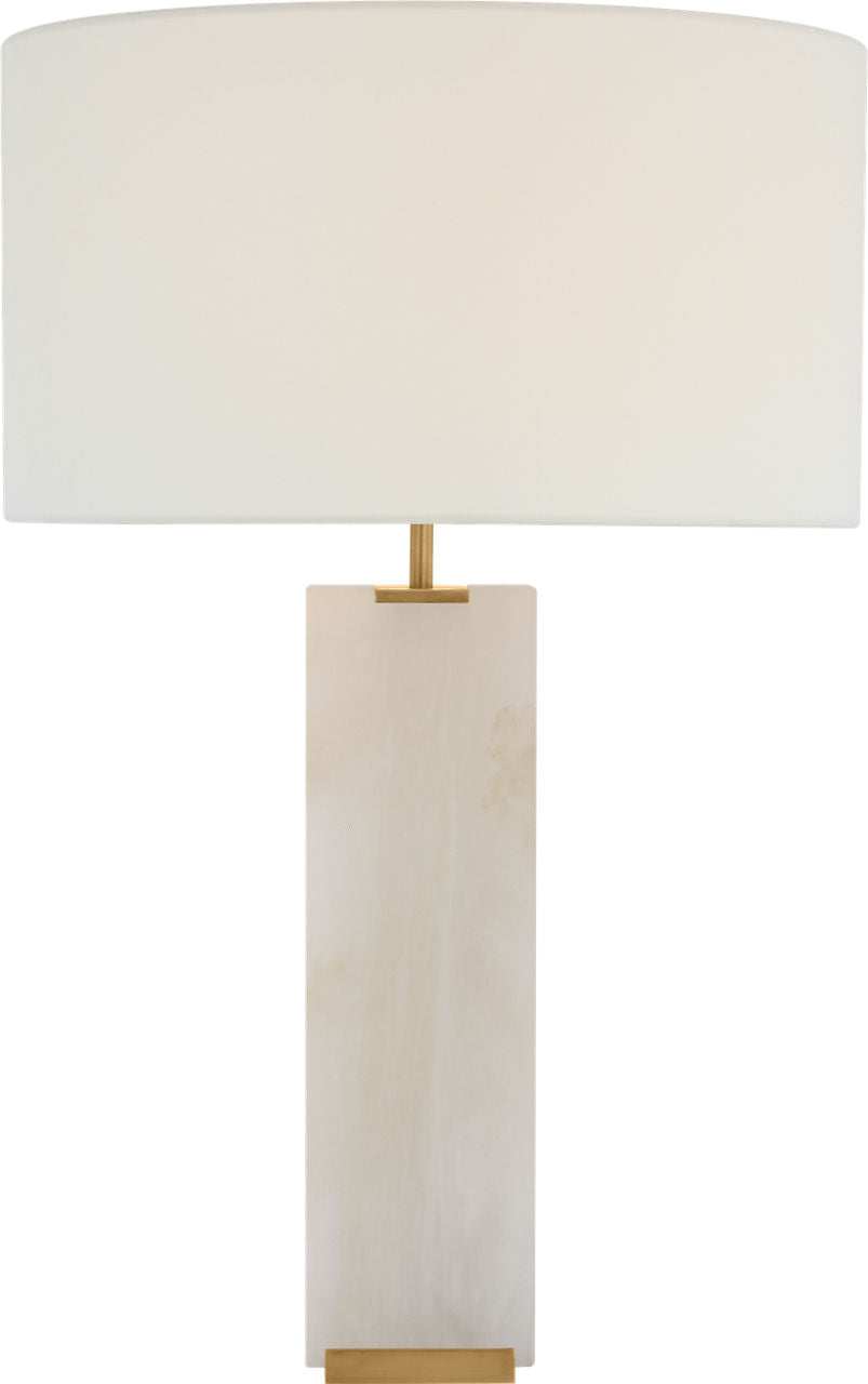 Matero Tall Table Lamp | Alabaster | Linen Shade