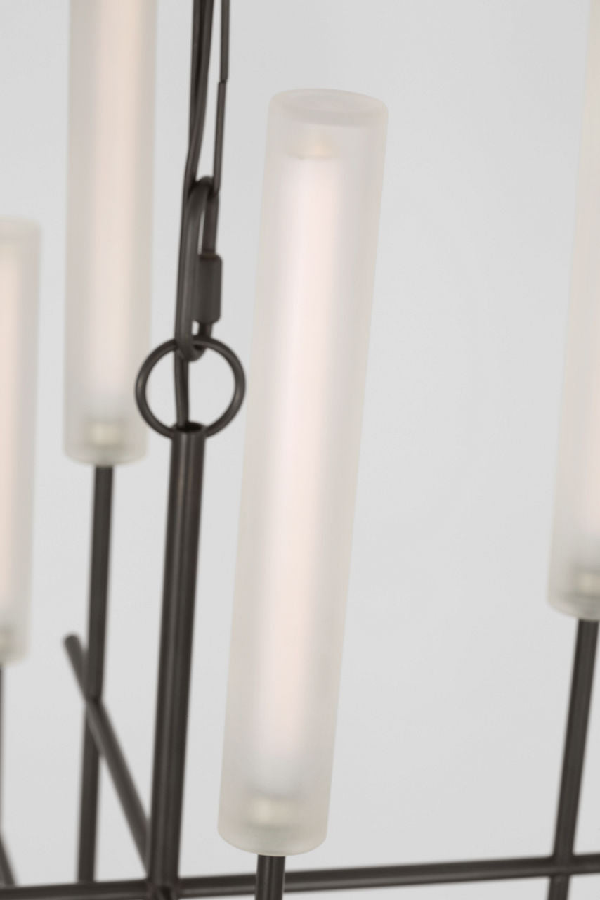 Fay 32" Chandelier | Bronze | Frosted Glass
