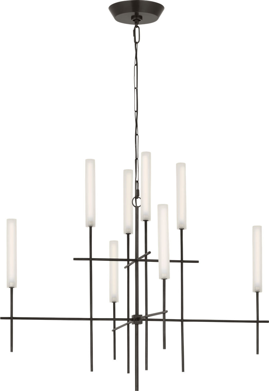 Fay 32" Chandelier | Bronze | Frosted Glass