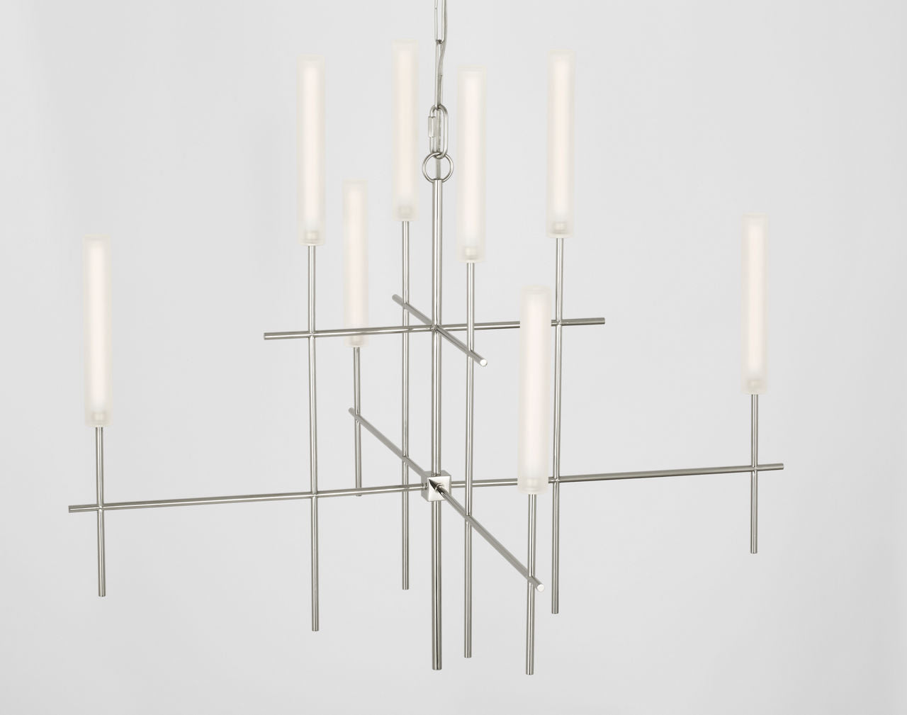 Fay 32" Chandelier | Polished Nickel | Frosted Glass