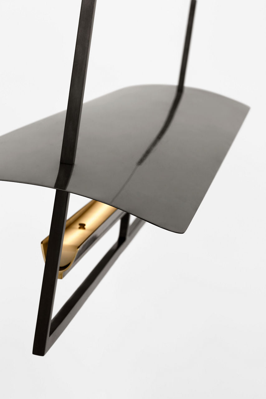 Tristan 54" Reflector Linear Chandelier | Bronze and Hand-Rubbed Antique Brass