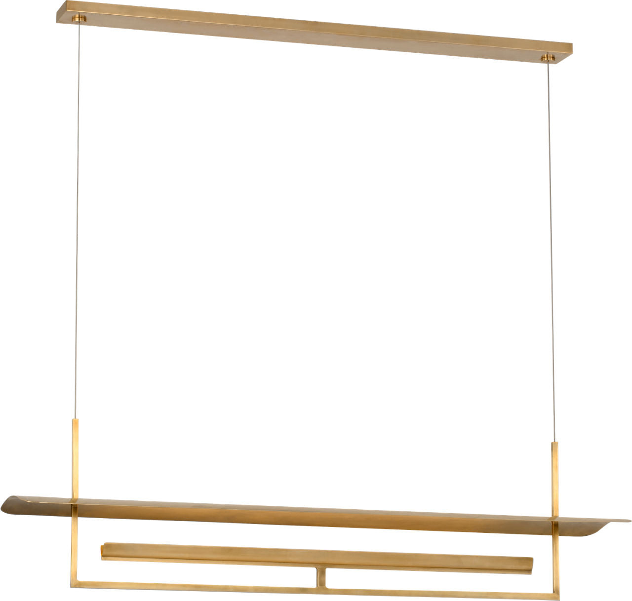 Tristan 54" Reflector Linear Chandelier | Hand-Rubbed Antique Brass