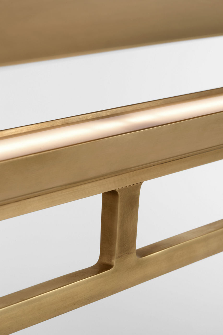 Tristan 54" Reflector Linear Chandelier | Hand-Rubbed Antique Brass