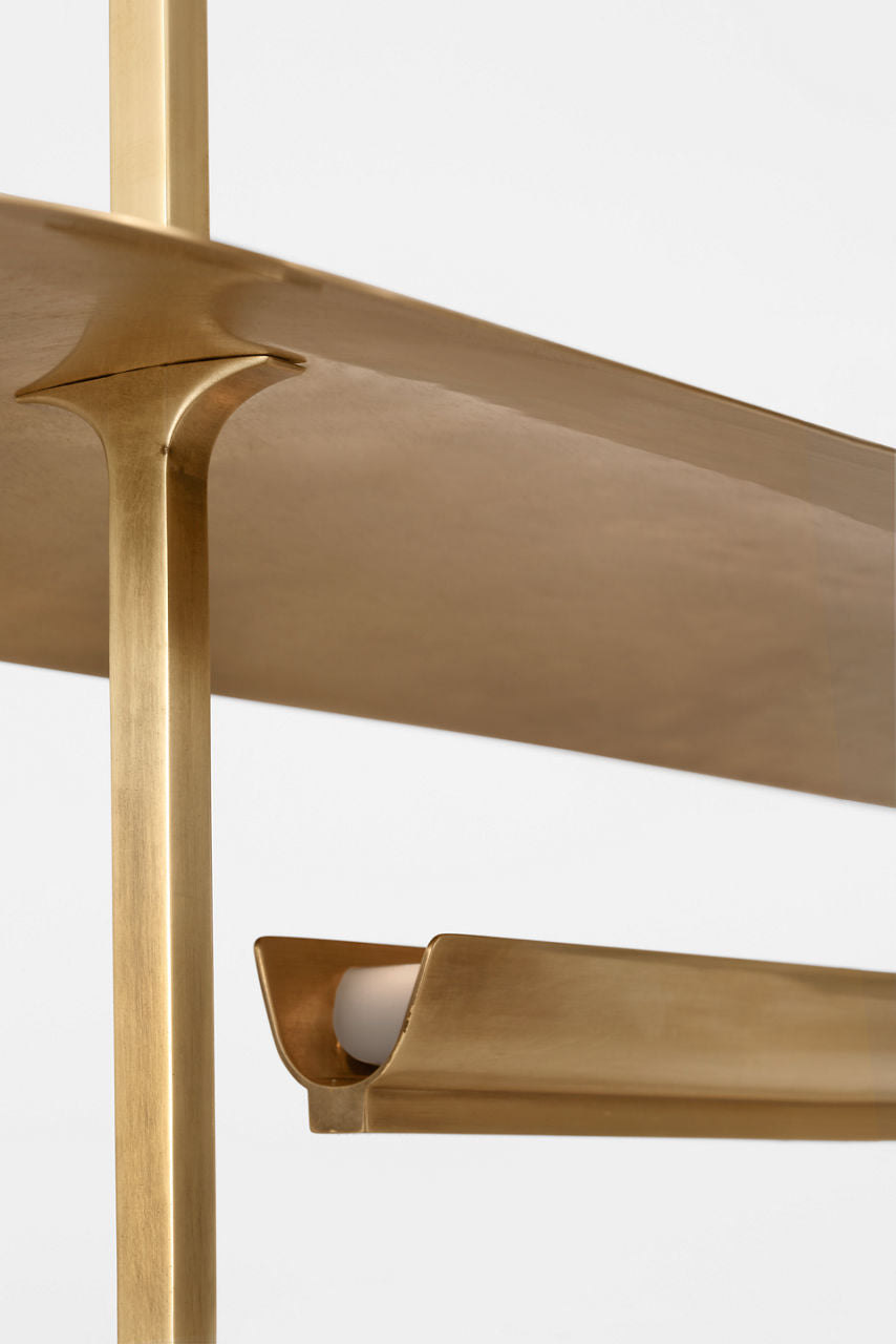Tristan 54" Reflector Linear Chandelier | Hand-Rubbed Antique Brass
