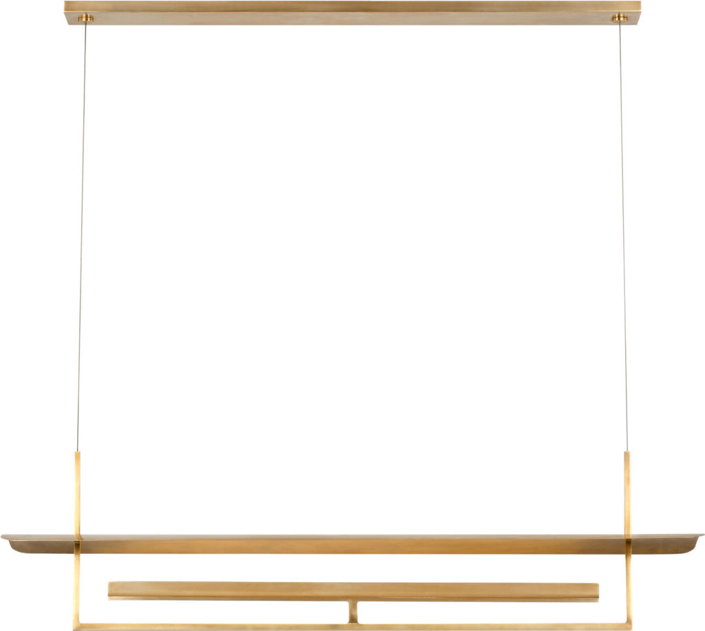 Tristan 54" Reflector Linear Chandelier | Hand-Rubbed Antique Brass