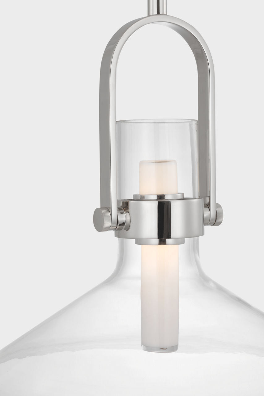 Larkin 14" Empire Pendant | Polished Nickel | Clear Glass