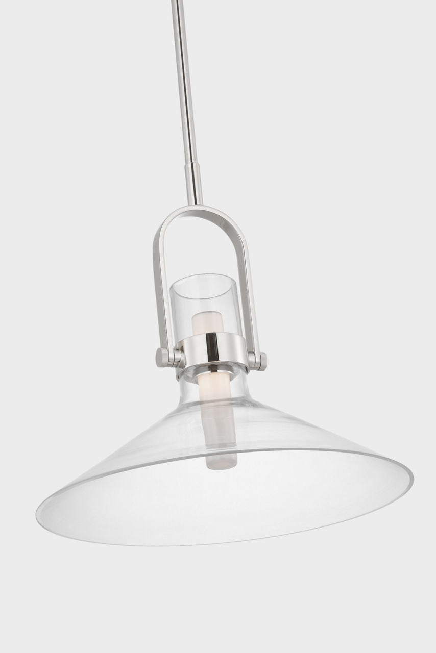 Larkin 14" Empire Pendant | Polished Nickel | Clear Glass
