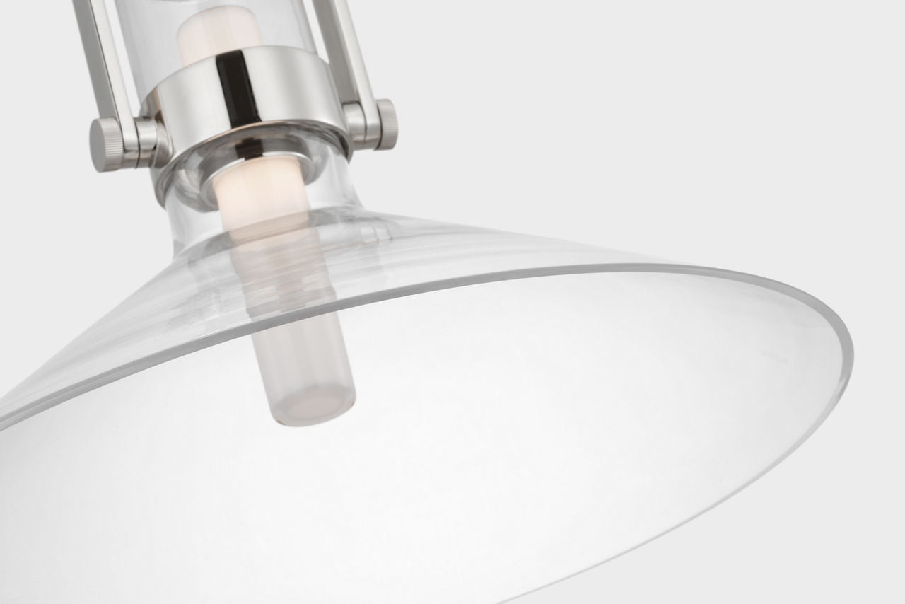 Larkin 14" Empire Pendant | Polished Nickel | Clear Glass