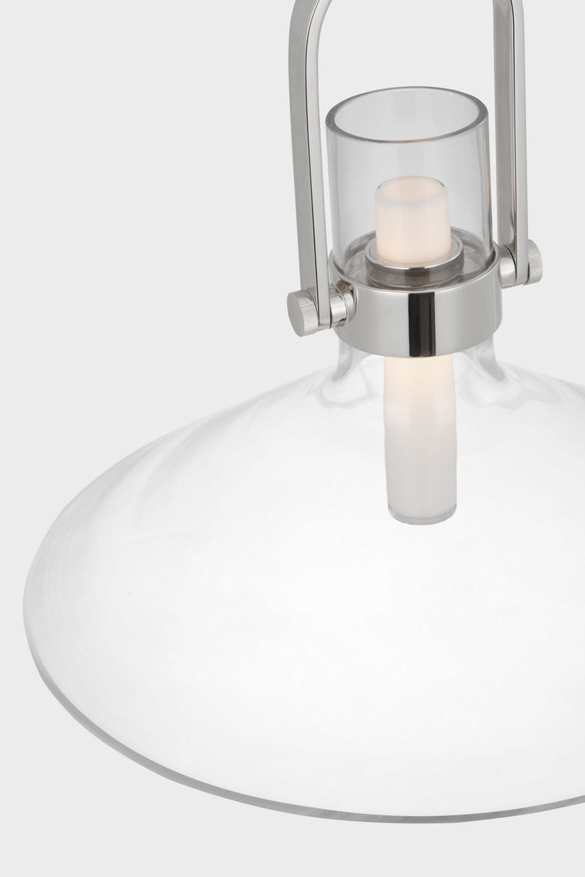 Larkin 14" Empire Pendant | Polished Nickel | Clear Glass
