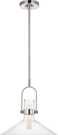 Larkin 14" Empire Pendant | Polished Nickel | Clear Glass
