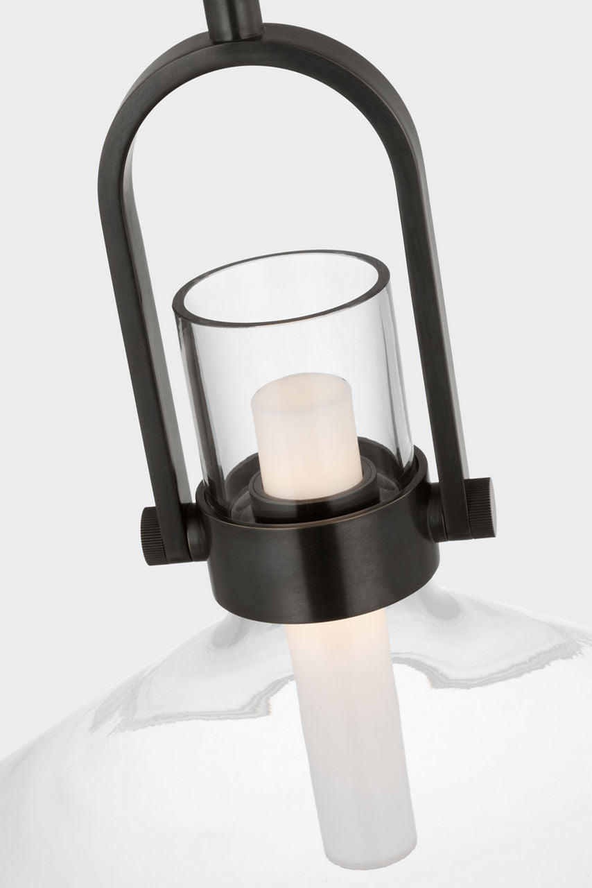 Larkin 18" Empire Pendant | Bronze | Clear Glass