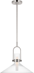Larkin 18" Empire Pendant | Polished Nickel | Clear Glass