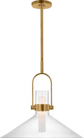 Larkin 24" Empire Pendant | Hand-Rubbed Antique Brass | Clear Glass
