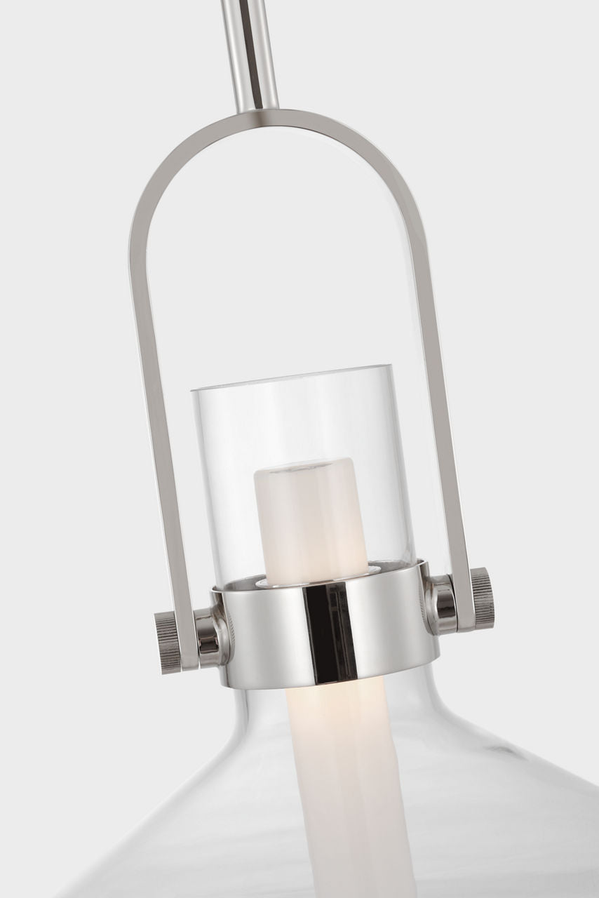 Larkin 24" Empire Pendant | Polished Nickel | Clear Glass