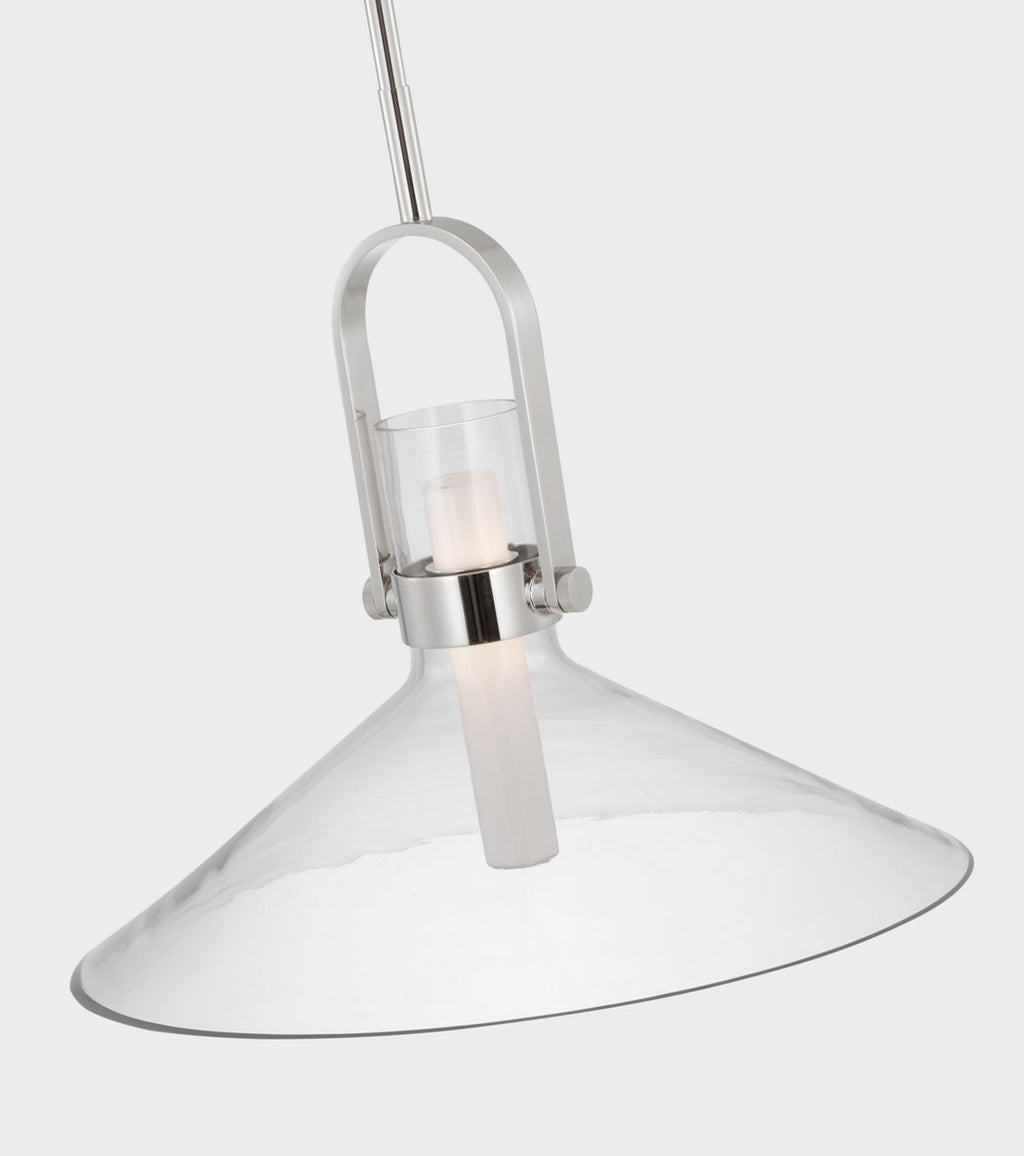 Larkin 24" Empire Pendant | Polished Nickel | Clear Glass
