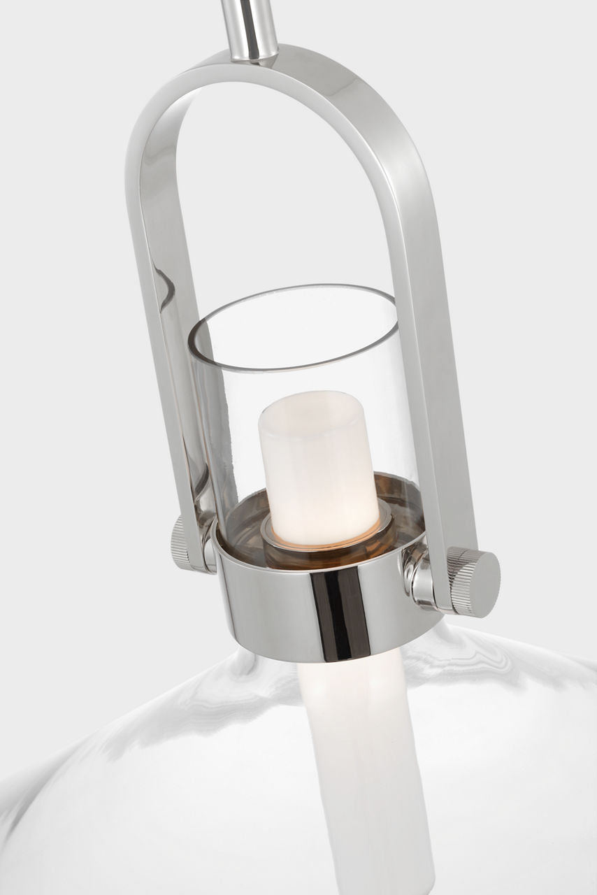 Larkin 24" Empire Pendant | Polished Nickel | Clear Glass