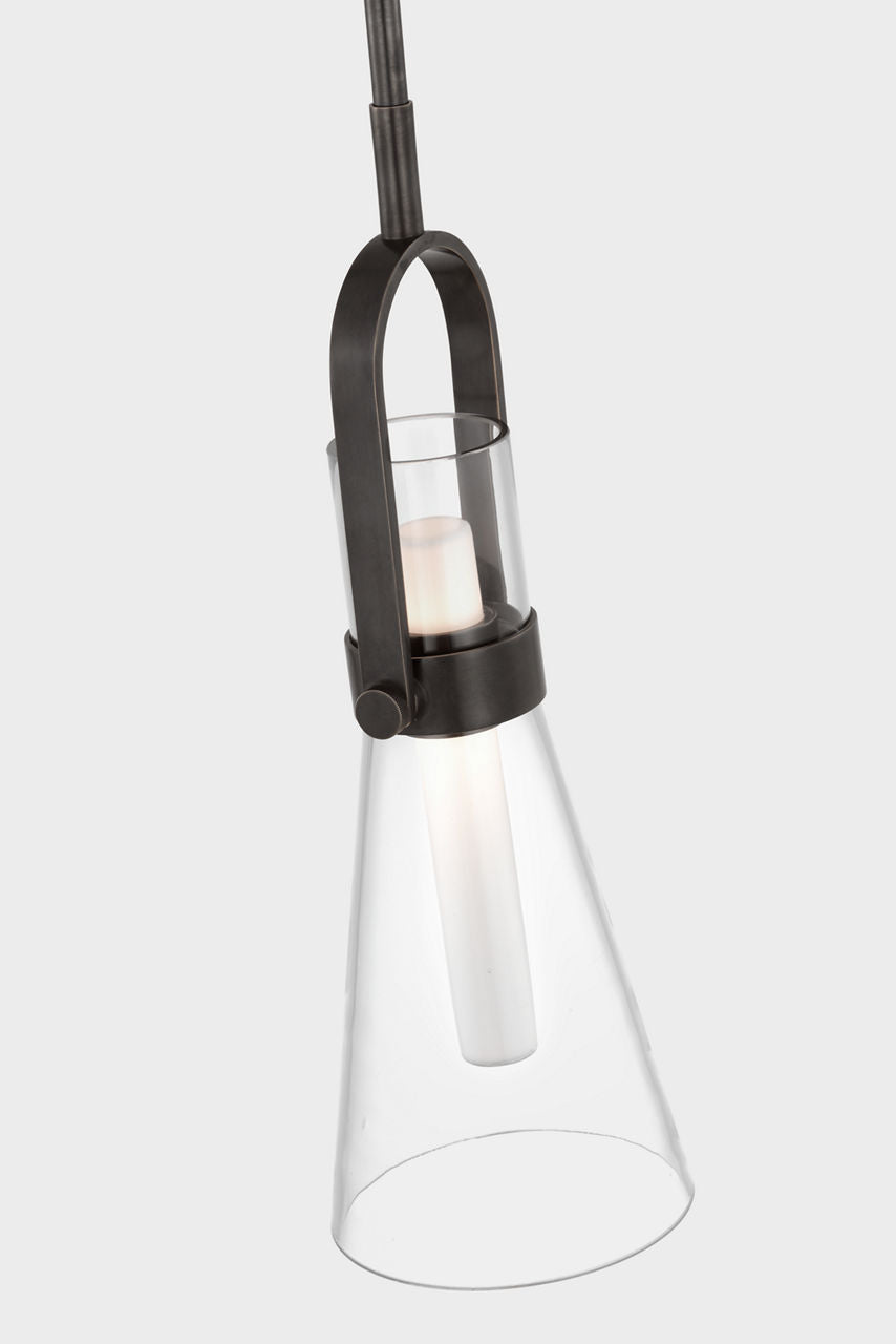 Larkin 5.5" Conical Pendant | Bronze | Clear Glass