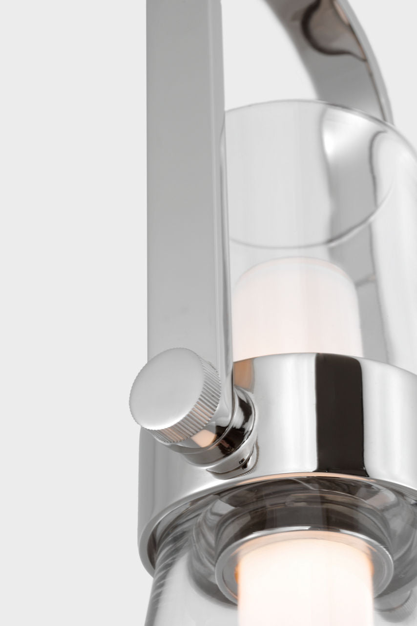 Larkin 5.5" Conical Pendant | Polished Nickel | Clear Glass