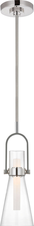 Larkin 5.5" Conical Pendant | Polished Nickel | Clear Glass
