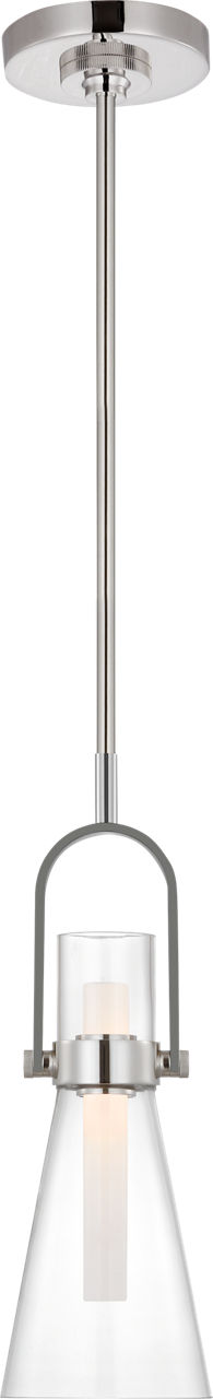 Larkin 5.5" Conical Pendant | Polished Nickel | Clear Glass