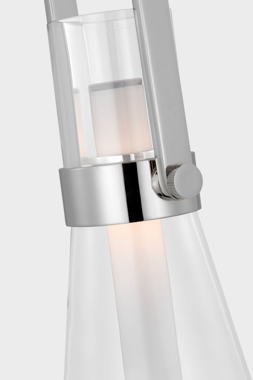 Larkin 7" Conical Pendant | Polished Nickel | Clear Glass
