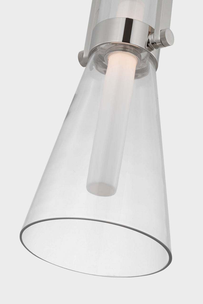 Larkin 7" Conical Pendant | Polished Nickel | Clear Glass