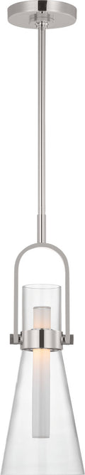 Larkin 7" Conical Pendant | Polished Nickel | Clear Glass