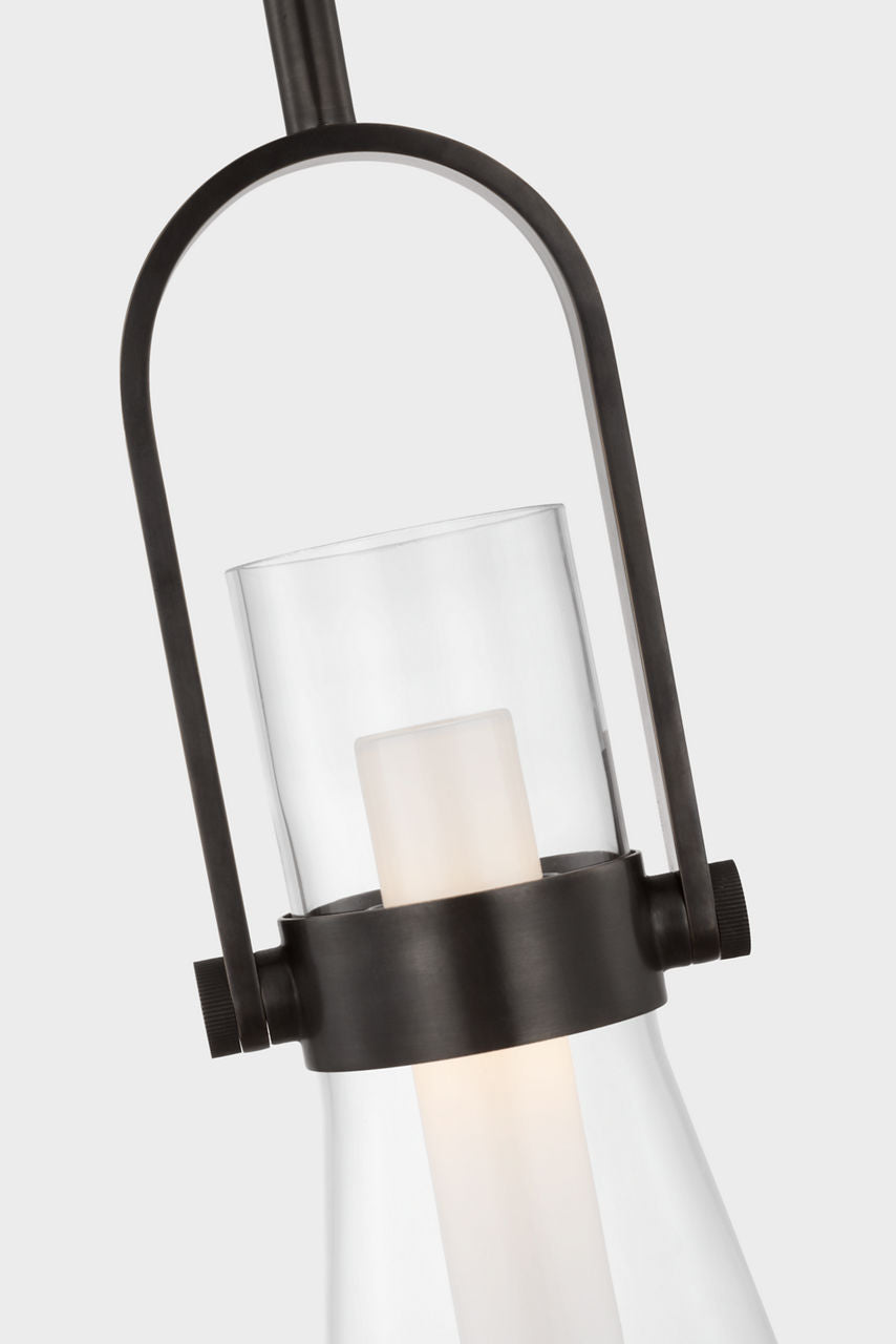 Larkin 9" Conical Pendant | Bronze | Clear Glass