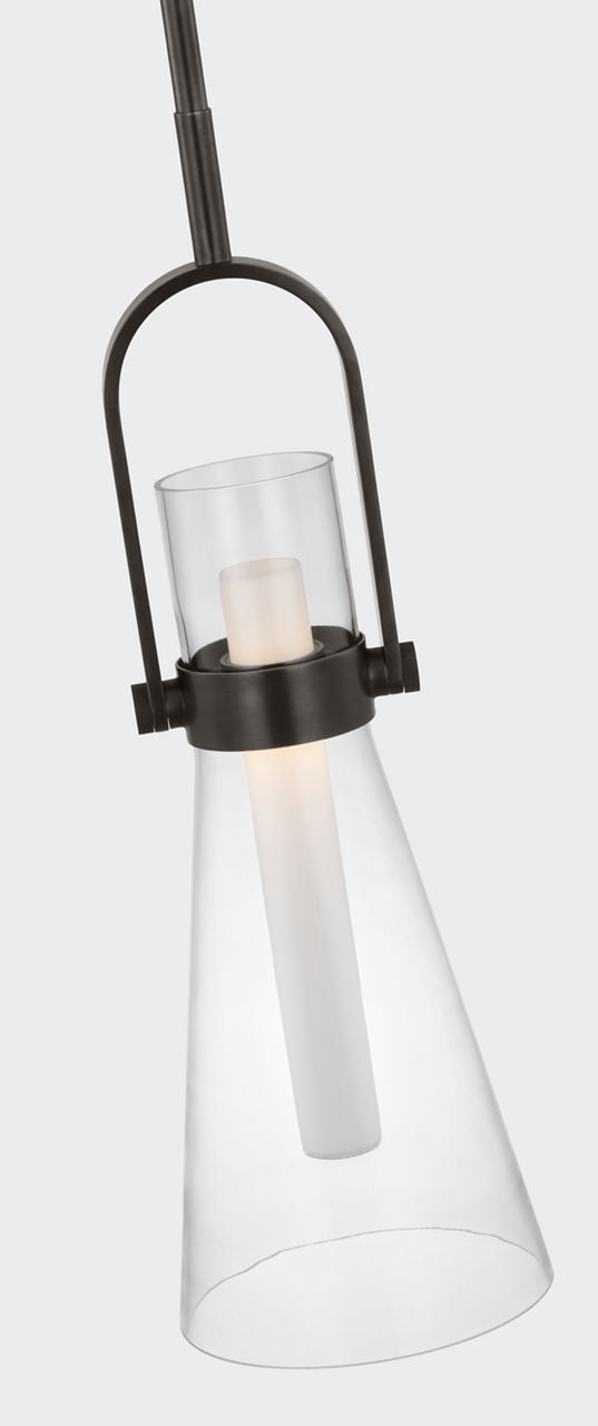 Larkin 9" Conical Pendant | Bronze | Clear Glass