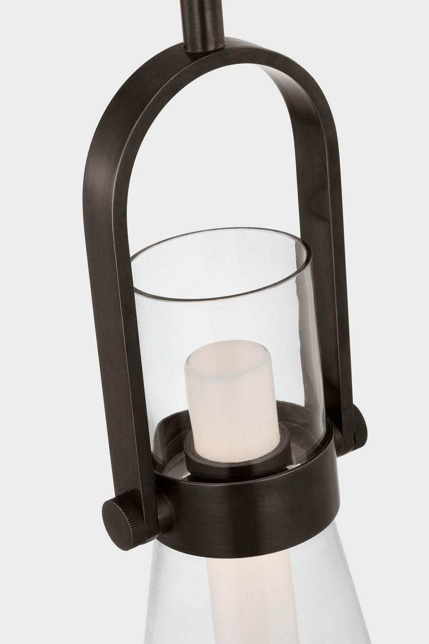 Larkin 9" Conical Pendant | Bronze | Clear Glass