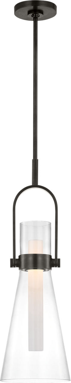 Larkin 9" Conical Pendant | Bronze | Clear Glass