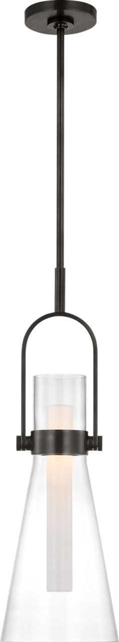 Larkin 9" Conical Pendant | Bronze | Clear Glass