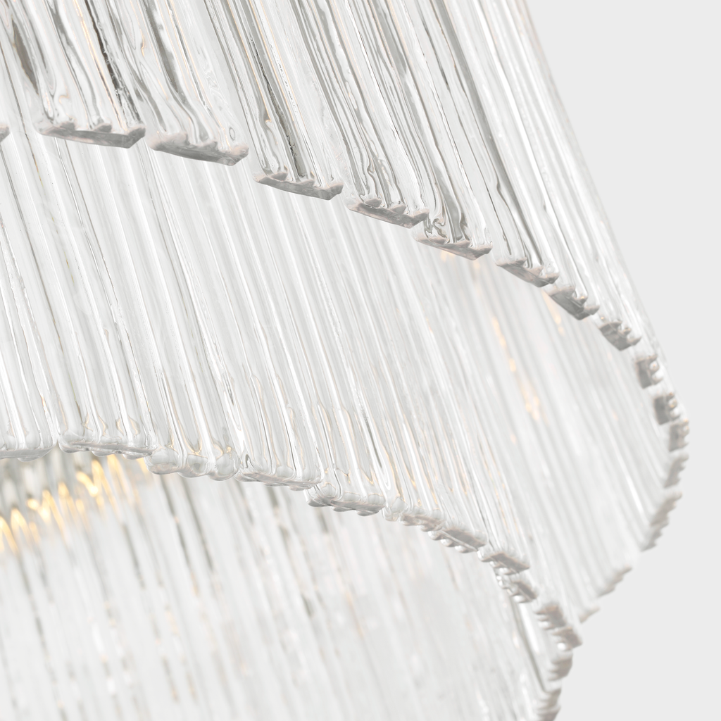 Maderno 36" Chandelier | Hand-Rubbed Antique Brass | Clear Glass