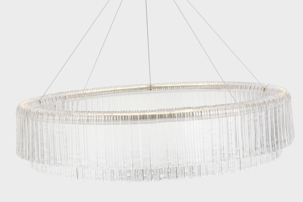 Maderno 48" Chandelier | Hand-Rubbed Antique Brass | Clear Glass