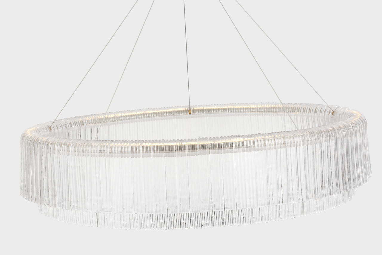 Maderno 48" Chandelier | Hand-Rubbed Antique Brass | Clear Glass