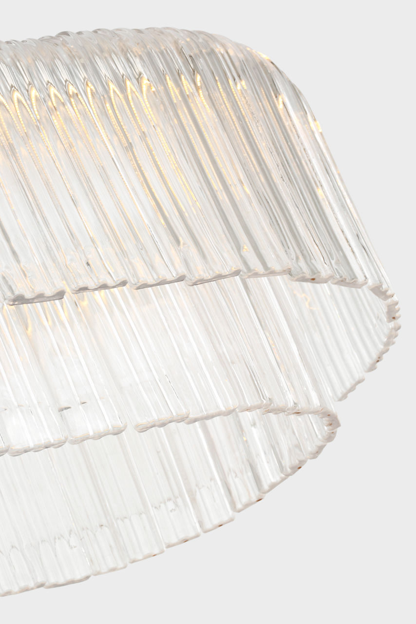 Maderno 55" Linear Chandelier | Hand-Rubbed Antique Brass | Clear Glass