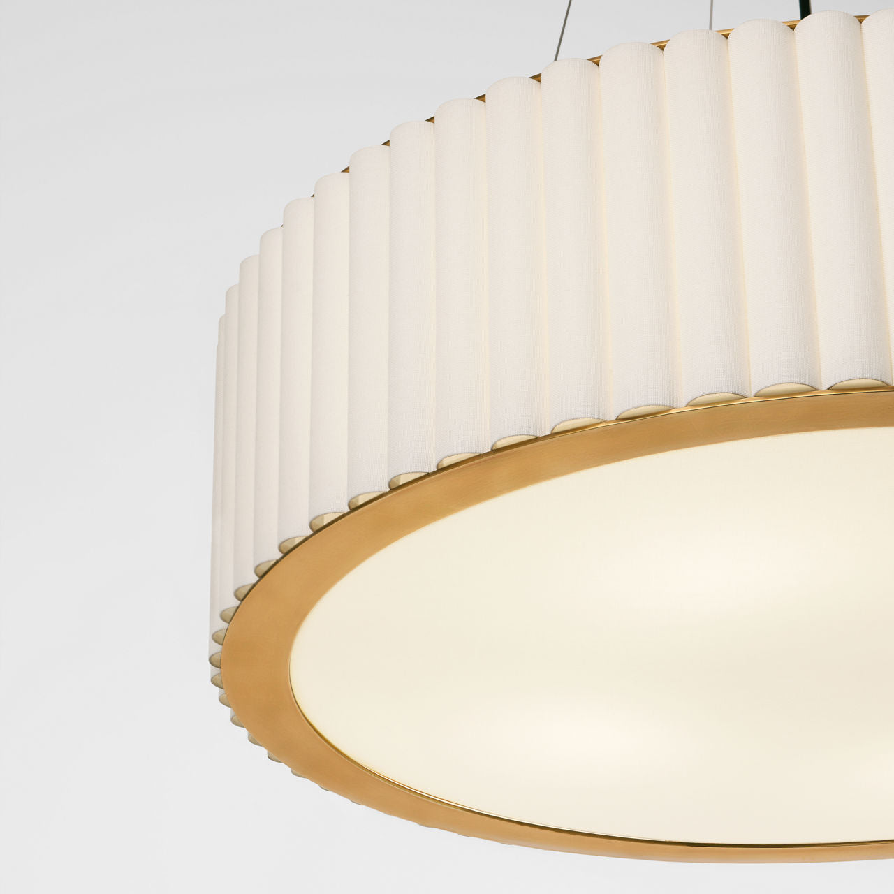 Palati Large Hanging Shade | Hand-Rubbed Antique Brass | Linen Shade