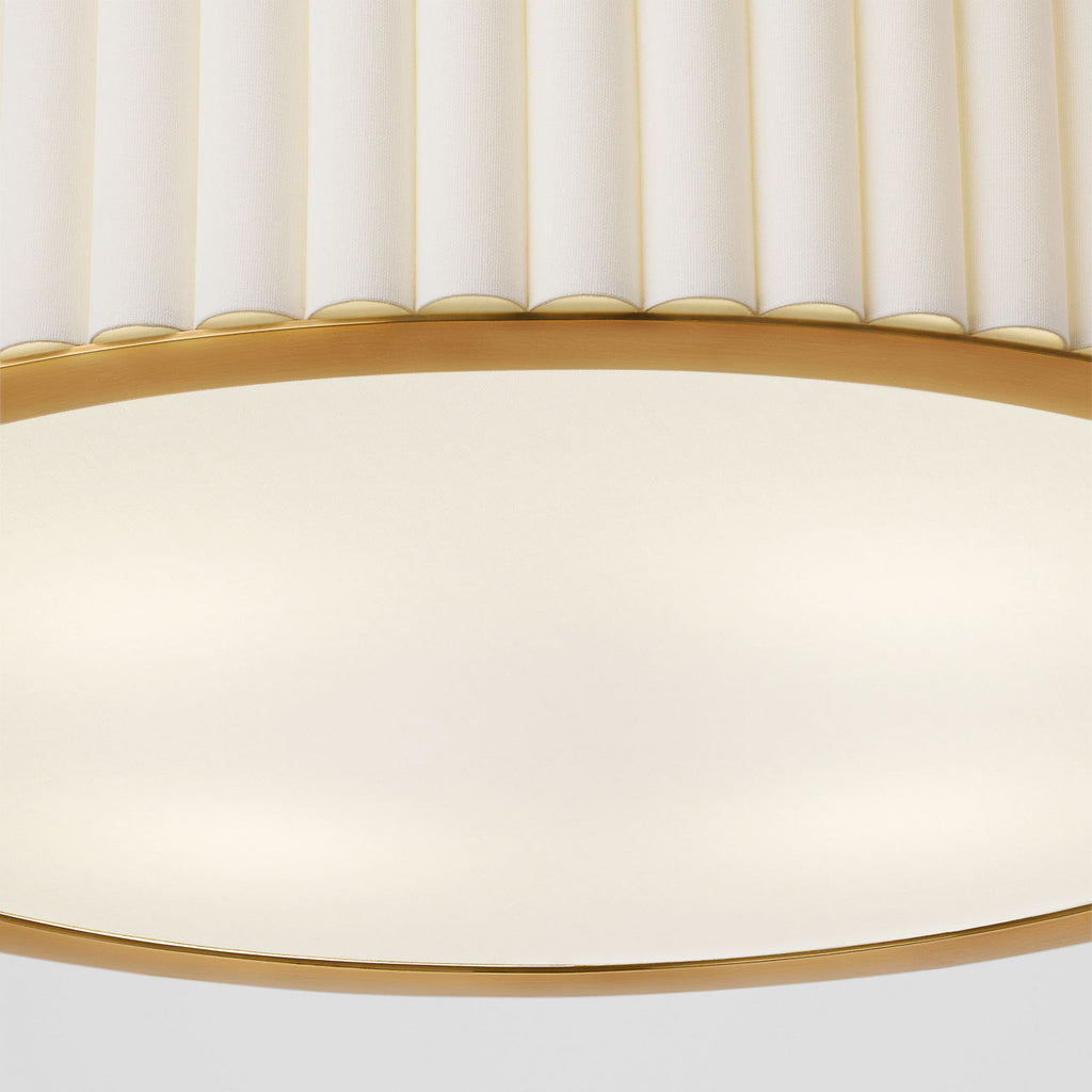 Palati Large Hanging Shade | Hand-Rubbed Antique Brass | Linen Shade
