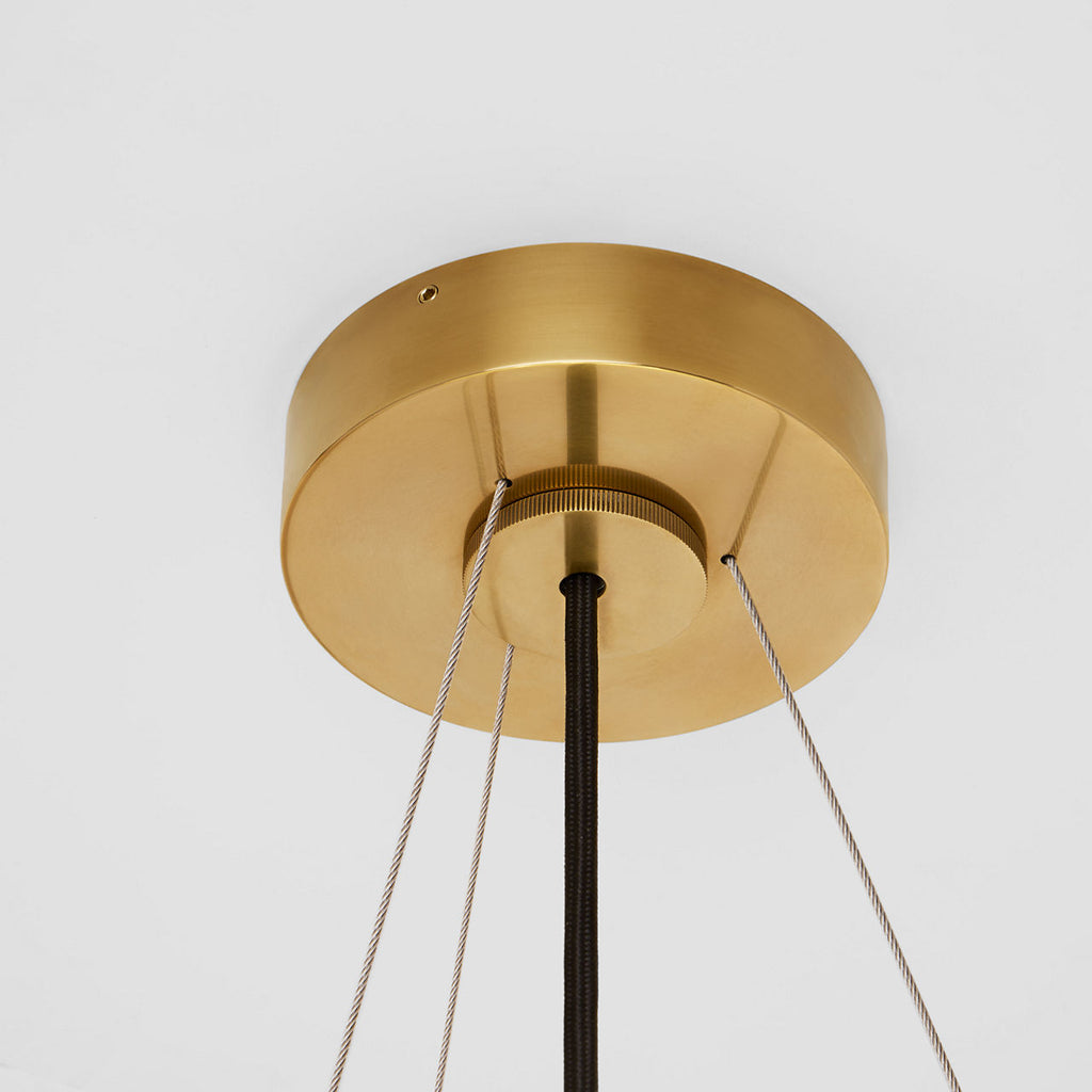 Palati Large Hanging Shade | Hand-Rubbed Antique Brass | Linen Shade