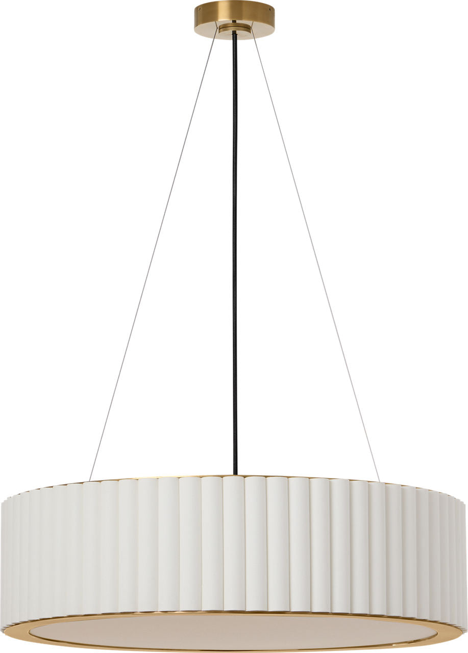 Palati Large Hanging Shade | Hand-Rubbed Antique Brass | Linen Shade
