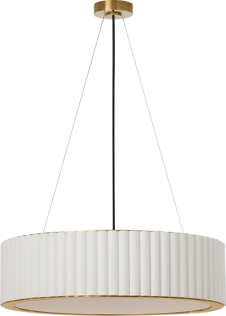 Palati Large Hanging Shade | Hand-Rubbed Antique Brass | Linen Shade