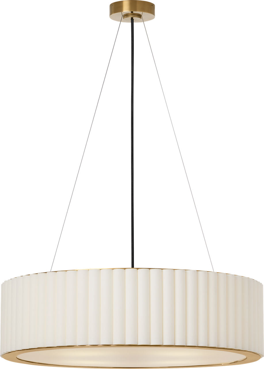 Palati Large Hanging Shade | Hand-Rubbed Antique Brass | Linen Shade