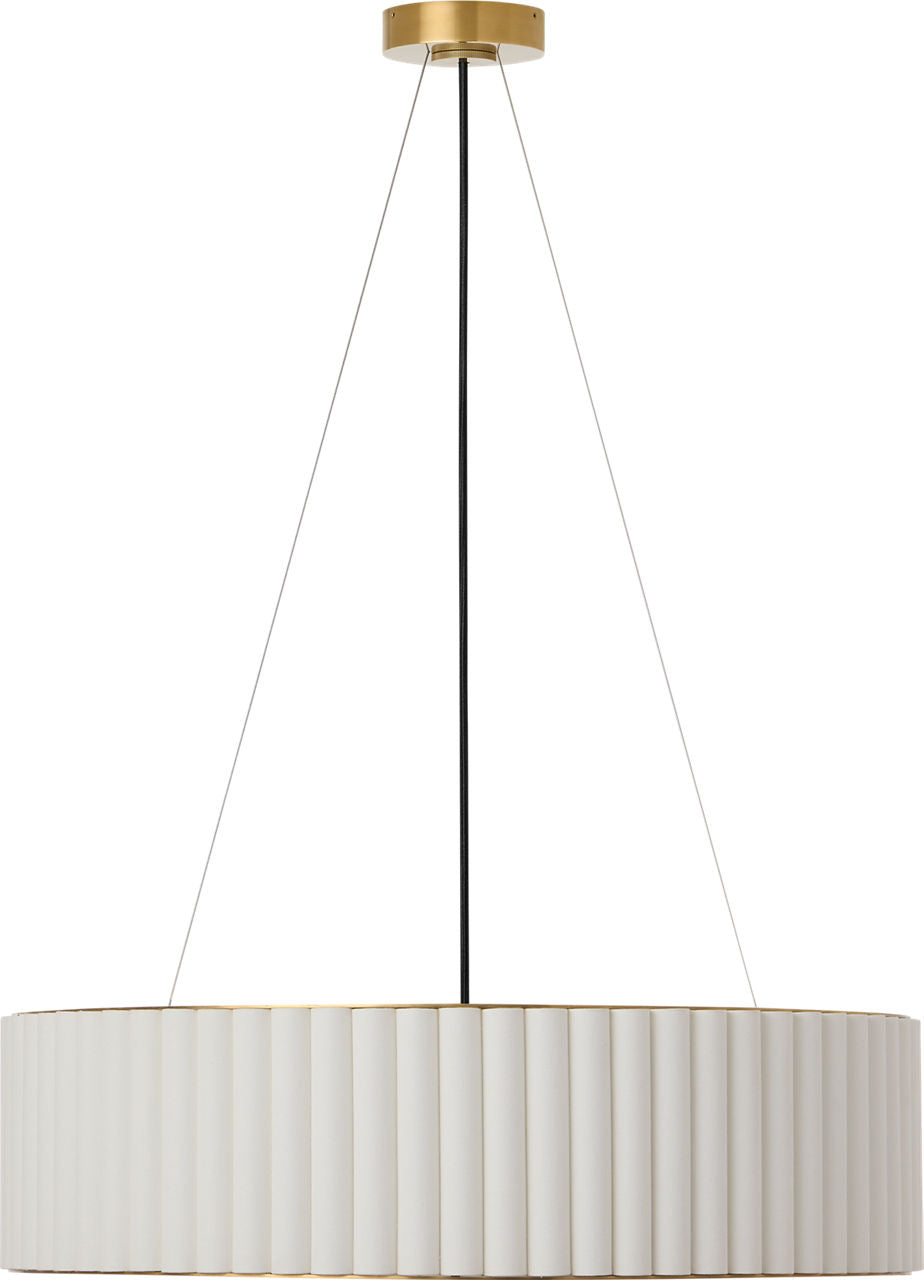 Palati Large Hanging Shade | Hand-Rubbed Antique Brass | Linen Shade