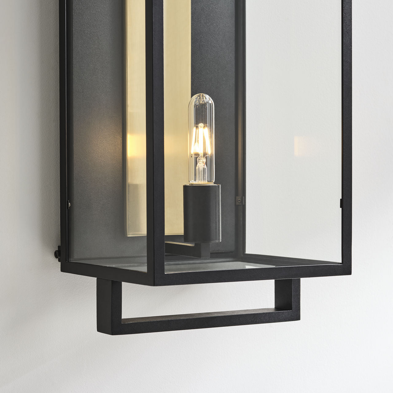 Halle Large Wall Lantern | Aged Iron and Clear Glass