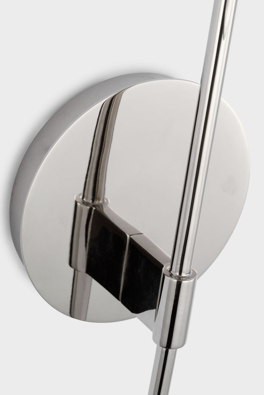 Calvino Arched Single Sconce | Polished Nickel | Clear Glass