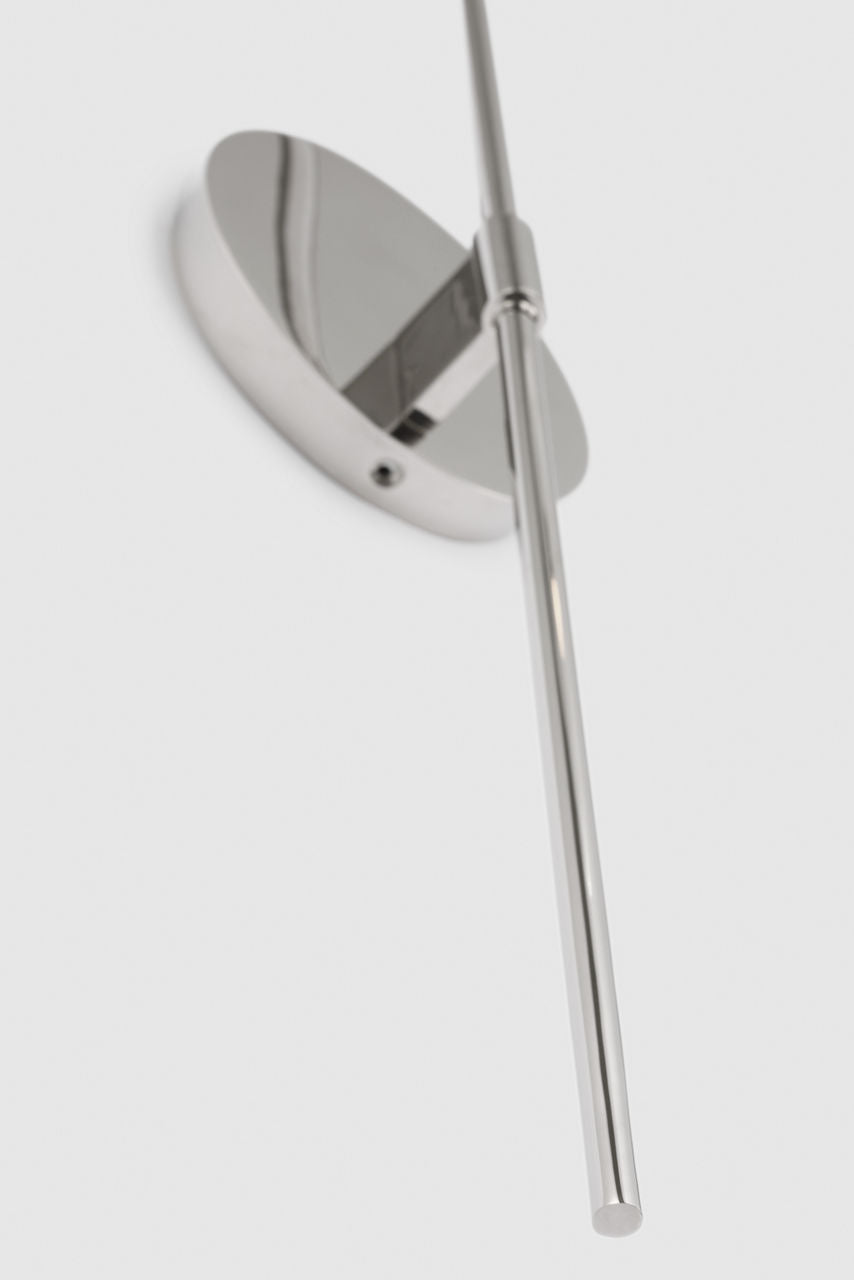 Calvino Arched Single Sconce | Polished Nickel | Clear Glass