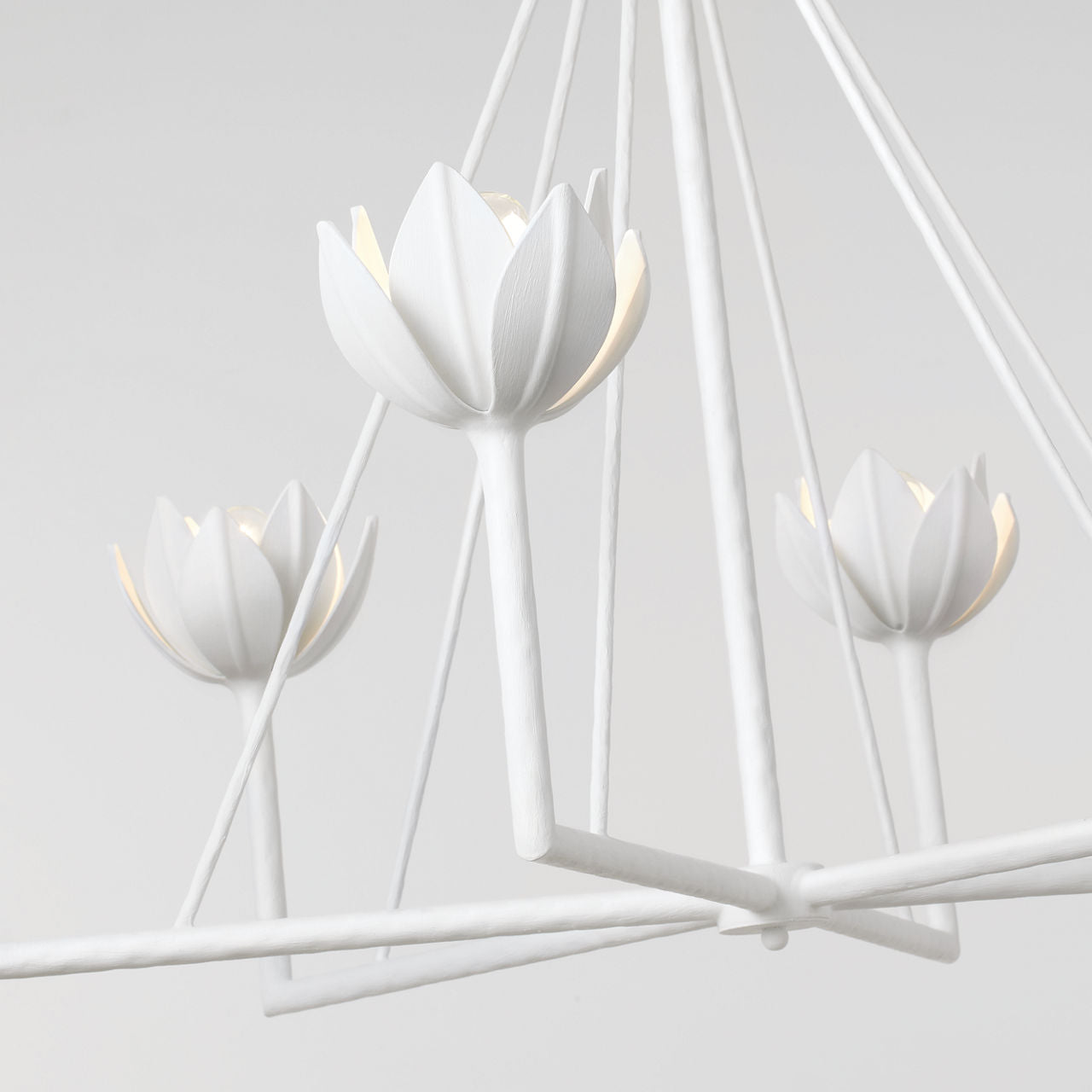 Alberto Large Single Tier Chandelier | Plaster White