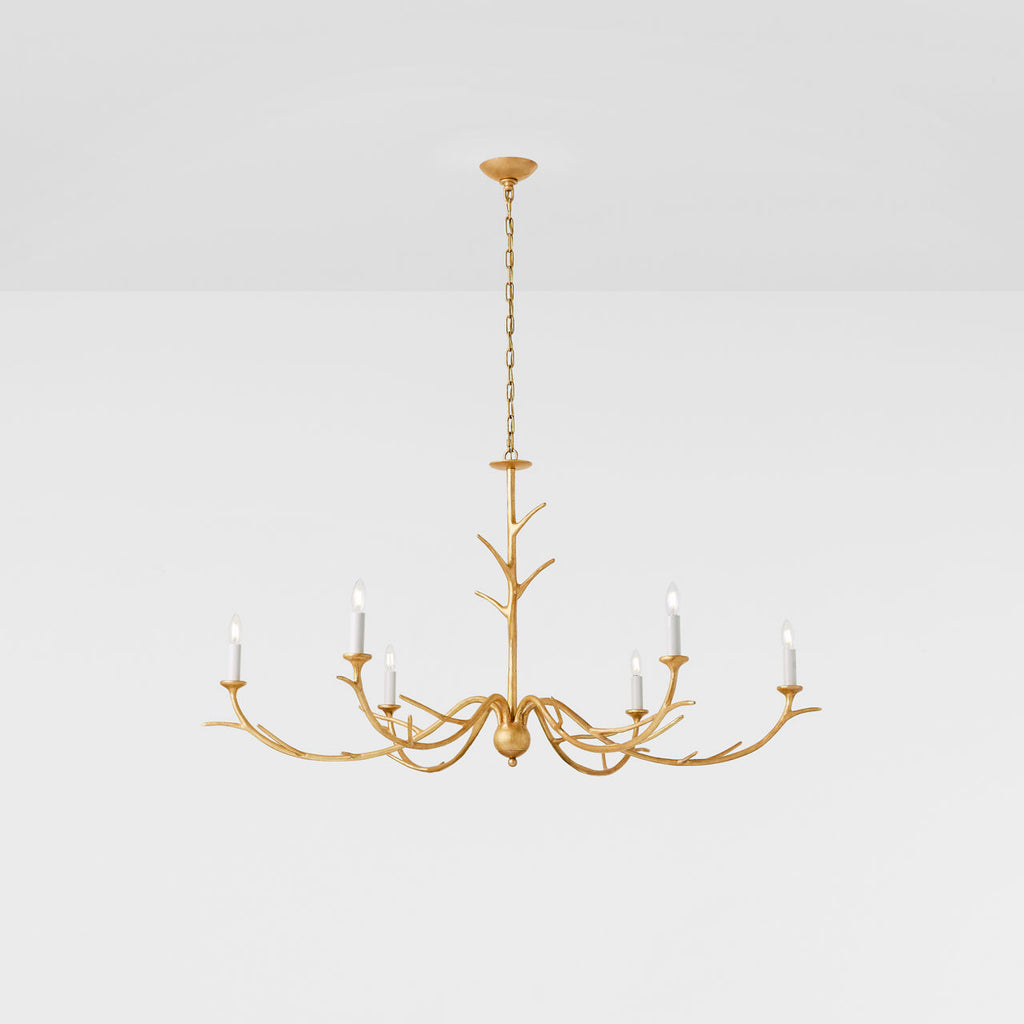 Iberia Large Chandelier | Antique Gold Leaf