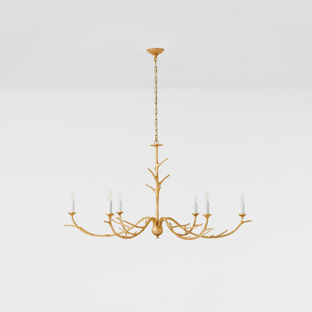 Iberia Large Chandelier | Antique Gold Leaf