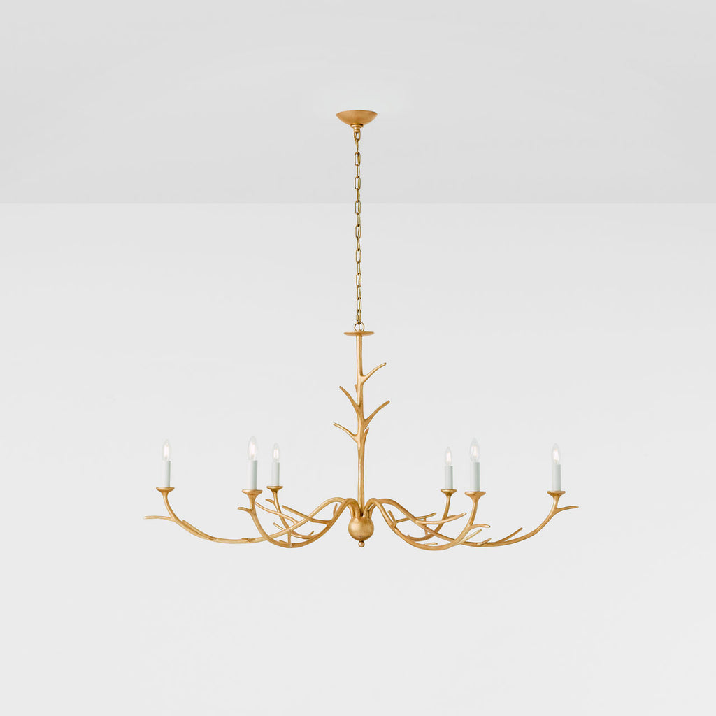 Iberia Large Chandelier | Antique Gold Leaf
